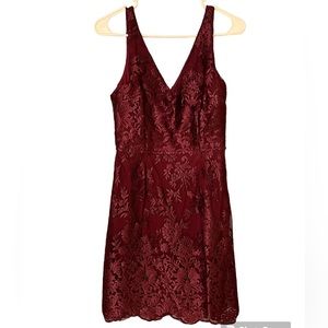 Lulu’s burgundy lace mini dress